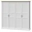 Drehtürenschrank / Kleiderschrank Lotofaga 16, Farbe: Weiß / Walnuss - 227 x 236 x 59 cm (H x B x T)