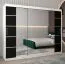 Großer 250 cm breiter Kleiderschrank mit 3 Türen | 10 Fächer | Farbe: Weiß / Schwarz Abbildung