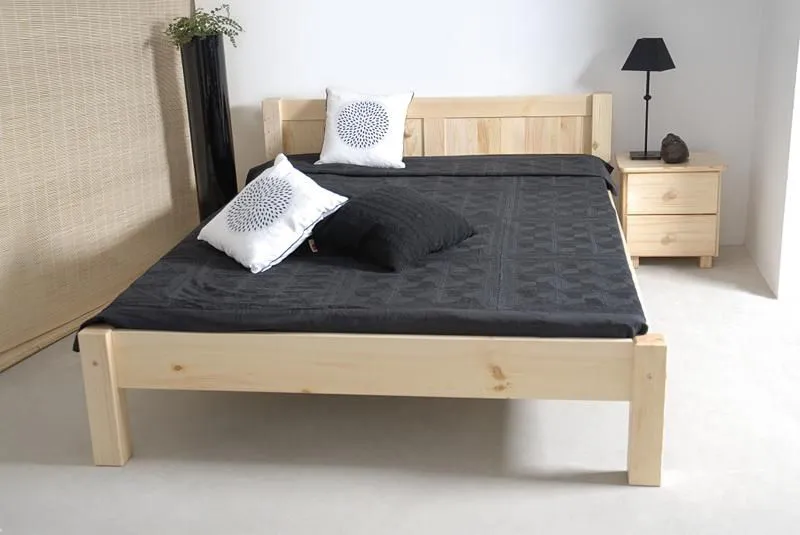 Bett Kiefer 160 x 200 cm Natur Abbildung
