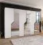 Drehtürenschrank | 3 Spiegeltüren | Farbe: Weiß | 3 Fächer | 3 Kleiderstangen | Soft-Close-Funktion | Griffe: Schwarz | Maße: 300 x 52 x 202 cm | Kleiderschrank | ABS-Kanten