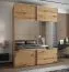 Kleiderschrank / Schiebetürenschrank | 11 Fächer | Spiegel | Soft-Close | 2 Schiebetüren | 2 Kleiderstangen | 245,5 x 190 x 64 cm | Farbe: Eiche Artisan