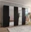 Drehtürenschrank | 3 Spiegeltüren | Farbe: Weiß | Soft-Close | 3 Fächer | 3 Kleiderstangen | Griffe: Gold | Maße: 300 x 52 x 202 cm | Kleiderschrank