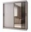 Kleiderschrank | 1 Spiegeltür | Farbe: Kaschmir | hochwertig Verarbeitet | 180 x 62 x 200 cm | Schiebetürenschrank | 10 Fächer | 2 Kleiderstangen