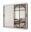 Kleiderschrank | Weiß Matt | Spiegeltür | Moderne Details | 200 x 62 x 200 cm | Schiebetürenschrank | 10 Fächer | 2 Kleiderstangen | hochwertig Verarbeitet