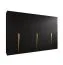 Drehtürenschrank | Farbe: Schwarz | ABS-Kanten | 3 Meter breit | 3 Kleiderstangen | Soft-Close-Funktion | Griffe: Gold | 3 Fächer | Maße: 300 x 52 x 202 cm