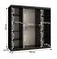 Kleiderschrank | 10 Fächer | 2 Kleiderstangen | Schwarz Matt | Schiebetürenschrank | 180 x 62 x 200 cm | 1 Spiegeltür | zuverlässiges Gleitsysteme