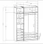Offener Kleiderschrank | 4 Innenschubladen | Farbe: Eiche Puccini | 7 Fächer | 1 Kleiderstange | Maße: 154 x 55 x 234 cm | Universelles Design | 4 Holzeinlegeböden