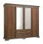 Schlafzimmer - Kleiderschrank, Farbe: Dunkelbraun - 211 x 208 x 62 cm (H x B x T) Abbildung
