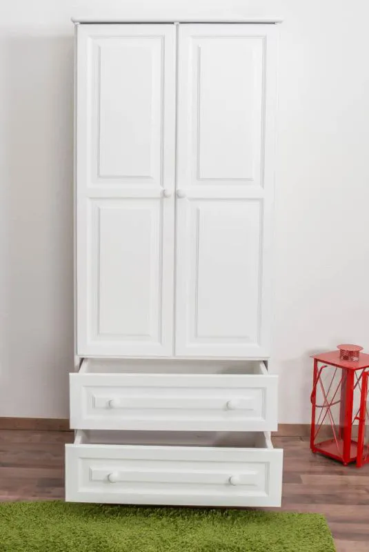 Schlafzimmerschrank, Farbe: Weiß 190x80x60 cm Abbildung