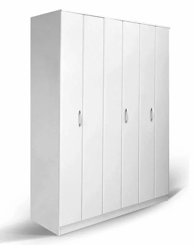 150 cm breiter Kleiderschrank mit 3 Türen | Farbe: Weiß Abbildung