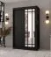 Kleiderschrank | Schwarz Matt | 1 Spiegeltür | 120 x 62 x 200 cm | 2 Kleiderstangen | Moderne Details | 5 Fächer | Zuverlässiges Gleitsysteme