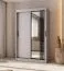 Schiebetürenschrank / Kleiderschrank | Kaschmir | 120 x 62 x 200 cm | Moderne Details | 5 Fächer | 2 Kleiderstangen | elegante Ausführung