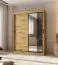 Schiebetürenschrank | Farbe: Eiche Artisan | 5 Fächer | 2 Kleiderstangen | Moderne Details | 1 Spiegeltür | 150 x 62 x 200 cm | Kleiderschrank