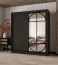 Schiebetürenschrank | Schwarz Matt | Spiegeltür | Moderne Details | 180 x 62 x 200 cm | 10 Fächer | 2 Kleiderstangen | hochwertig Verarbeitet