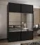 Kleiderschrank / Schiebetürenschrank | Farbe: Schwarz | Spiegel | 2 Schiebetüren | 245,5 x 180 x 64 cm | Soft-Close | 11 Fächer | 2 Kleiderstangen