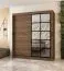 Kleiderschrank / Schiebetürenschrank | Farbe: Walnuss Warmia | 10 Fächer | 2 Kleiderstangen | hochwertig Verarbeitet | 180 x 62 x 200 cm | dekorative Spiegeltür