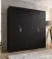Drehtürenschrank | 2 Meter breit | 2 Kleiderstangen | Farbe: Schwarz | Griffe: Kaschmir | Maße: 200 x 52 x 202 cm | Kleiderschrank | 2 Fächer | 4 Türen