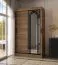 Kleiderschrank | Farbe: Walnuss Warmia | 5 Fächer | 2 Kleiderstangen | hochwertig Verarbeitet | 120 x 62 x 200 cm | Schiebetürenschrank | Spiegeltür | modernes Design