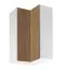 Küchenhängeschrank / Eckhängeschrank | 2 Drehtüren | Farbe: Weiß / Eiche Puccini | Soft-Close Funktion | 3 Fächer | 60 x 60 x 100 cm | hochwertig Verarbeitet