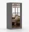Schiebetürenschrank / Kleiderschrank mit Spiegel | 200 x 100 x 64 cm | Grau | Biokovo 03 | 2 Türen | 7 Fächer | viel Stauraum | Einfarbig | eckig