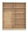 Schiebetürenschrank mit einer Spiegeltür Kule 04, Farbe: Eiche Artisan, eine Kleiderstange, sechs Fächer, Maße: 210 x 179 x 62,5 cm, gute Verarbeitung