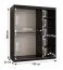 Schiebetürenschrank / Kleiderschrank | Schwarz Matt | 150 x 62 x 200 cm | 2 Kleiderstangen | zuverlässiges Gleitsysteme | 5 Fächer | dekorativer Spiegel
