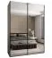 Kleiderschrank / Schiebetürenschrank | 245,5 x 170 x 64 cm | Farbe: Kaschmir | Soft-Close | 2 Kleiderstangen | Spiegel | 2 Schiebetüren | 11 Fächer