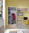 Jugendzimmer - Drehtürenschrank / Kleiderschrank Burdinne 03, Farbe: Weiß / Eiche / Grau - Abmessungen: 190 x 80 x 50 cm (H x B x T)