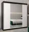 2 Meter breiter Kleiderschrank mit 2 Türen | Farbe: Weiß / Schwarz Abbildung
