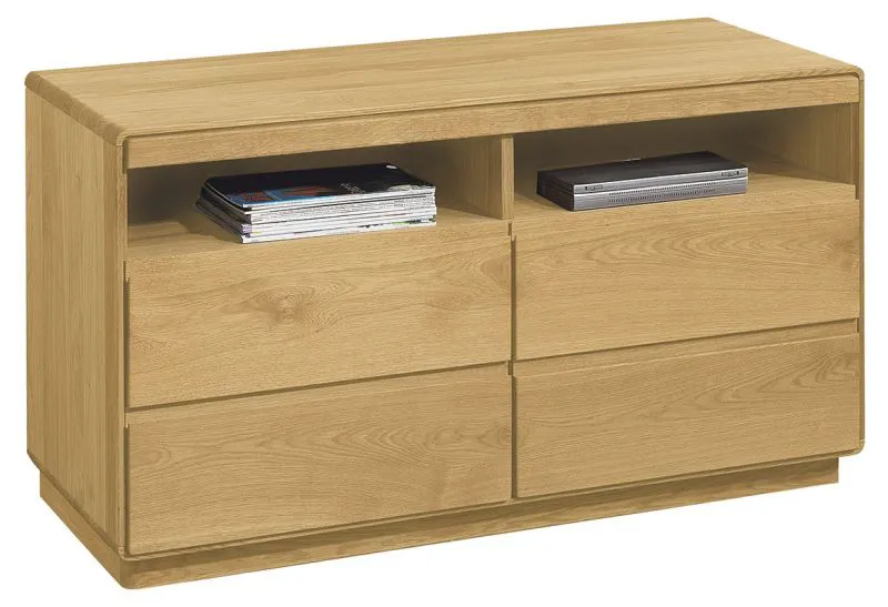 TV-Unterschrank  Fazenda 10, Farbe: Natur, Eiche teilmassiv – 69 x 119 x 51 cm (H x B x T)