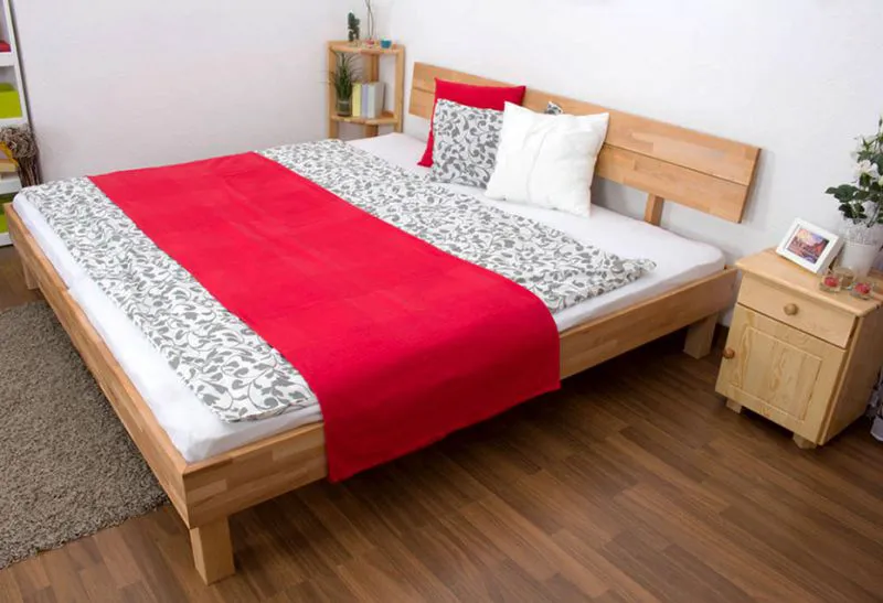 Holzbett Kernbuche 200 x 200 cm geölt Abbildung