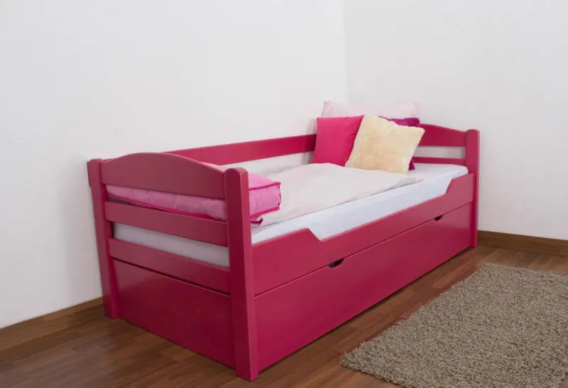 Bettgestell Schubladenbett Buche 90 x 200 cm Rosa Abbildung