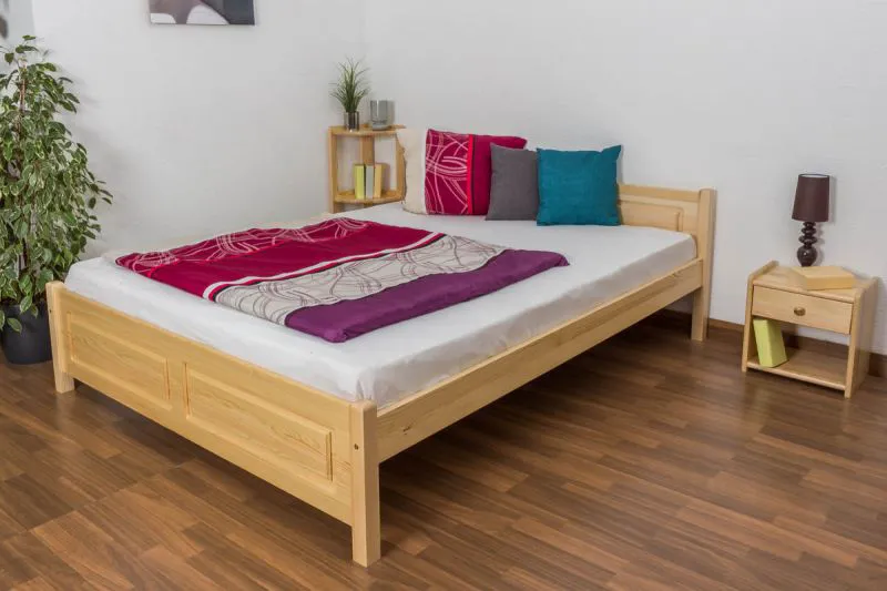 Jugendbett Kiefer massiv Vollholz natur 77, inkl. Lattenrost - Abmessung 160 x 200 cm (B x L)