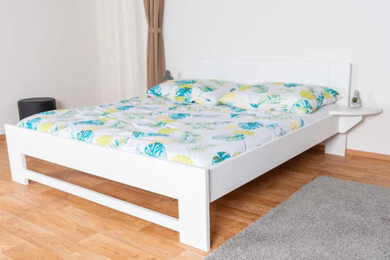 Weißes Jugendbett Buche Vollholz 110, inkl. Lattenrost, Matratzenmaße 180 x 200 cm, stabil und langlebig, hohe Qualität
