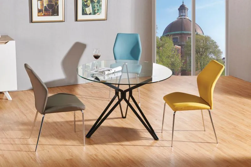 Esszimmermöbel - Esstisch Daures 65 (rund), Farbe: Glas / Schwarz - Abmessungen: Ø 120 x 75 cm (B x H) Abbildung