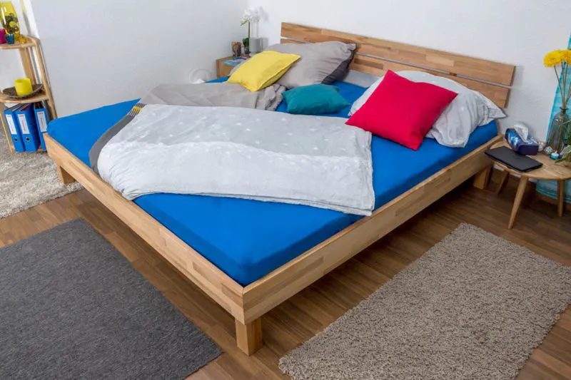 Massivholzbett | 200 x 200 cm | Kernbuche | Geölt | Geölt Abbildung