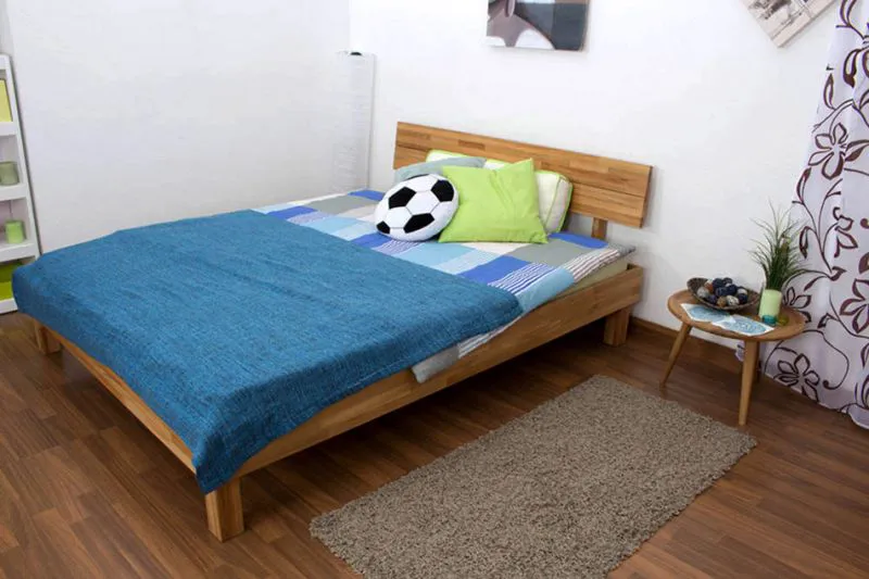 Eiche Massivholz Bettgestell 160 x 200 cm geölt Abbildung