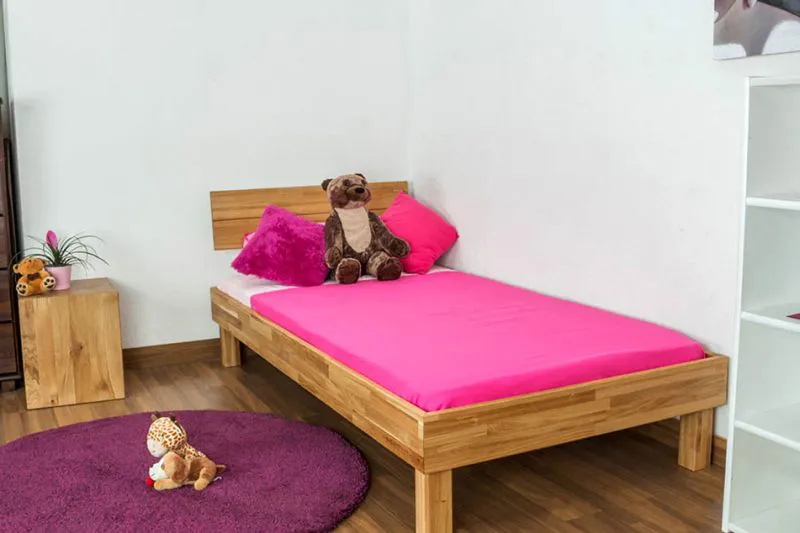 Bett Eiche massiv 90 x 200 cm geölt Abbildung