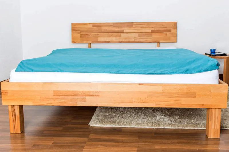 Kernbuche Massivholz Bettgestell 140 x 200 cm geölt Abbildung
