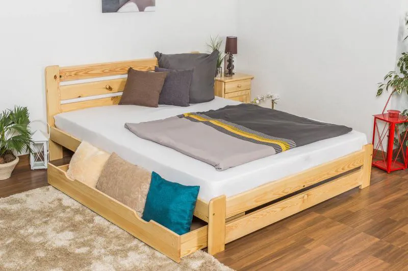 Holzbett 160 x 200 cm Kiefer massiv Natur Abbildung