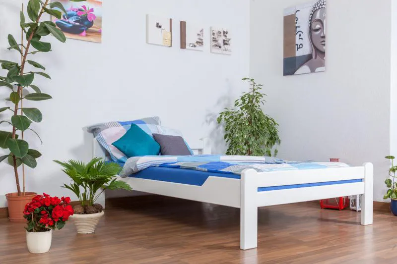 Massivholzbett Buche 140 x 200 cm Weiß Abbildung
