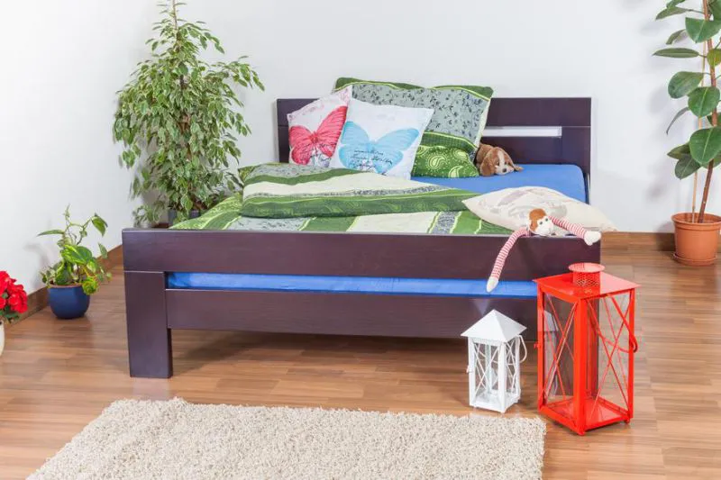 Massivholzbett Buche 160 x 200 cm Schokobraun Abbildung