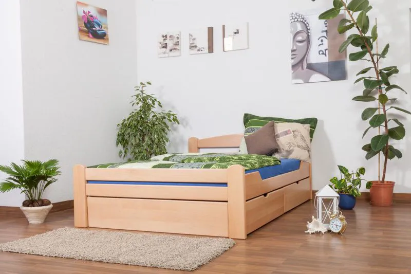Massivholzbett Buche 140 x 200 cm Natur Abbildung
