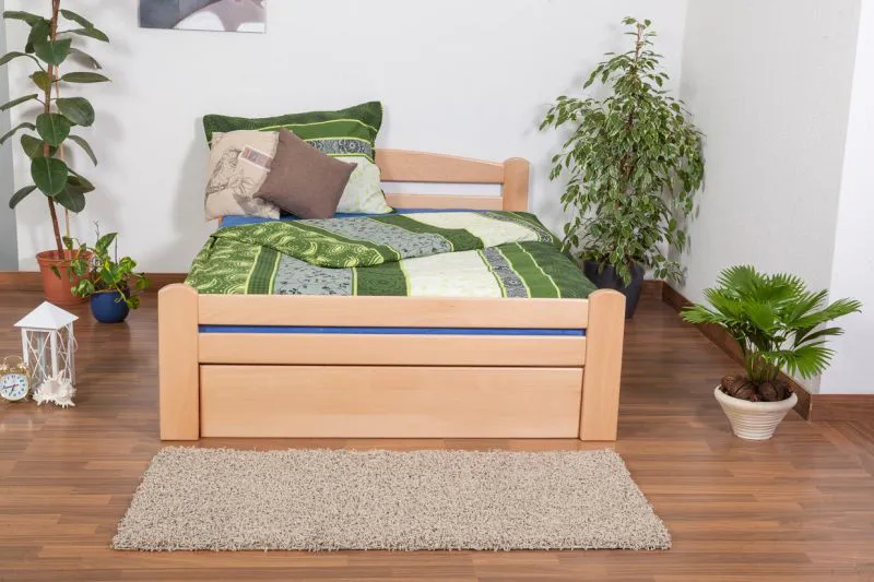Bett Buche 140 x 200 cm Natur Abbildung