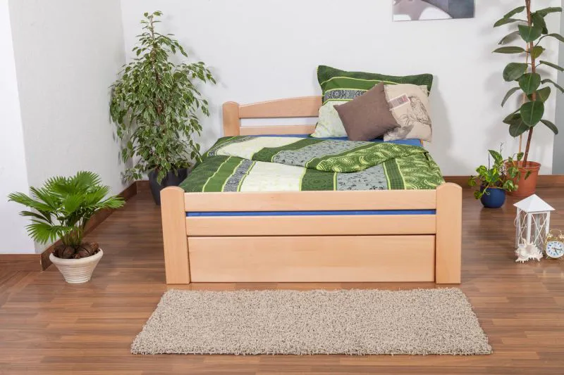 Stauraumbett Bettgestell Buche 140 x 200 cm Natur Abbildung