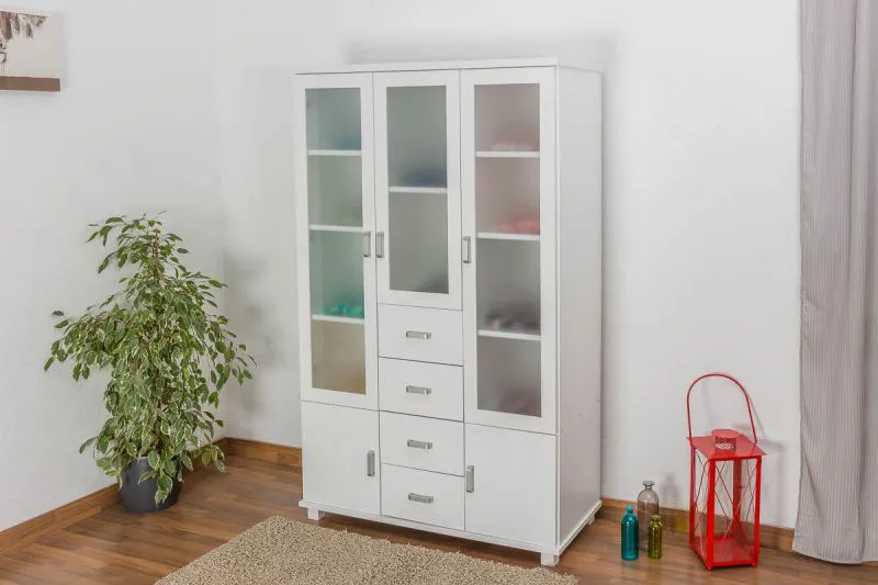Massivholz-Schrank Weiß 195x121x50 cm Abbildung