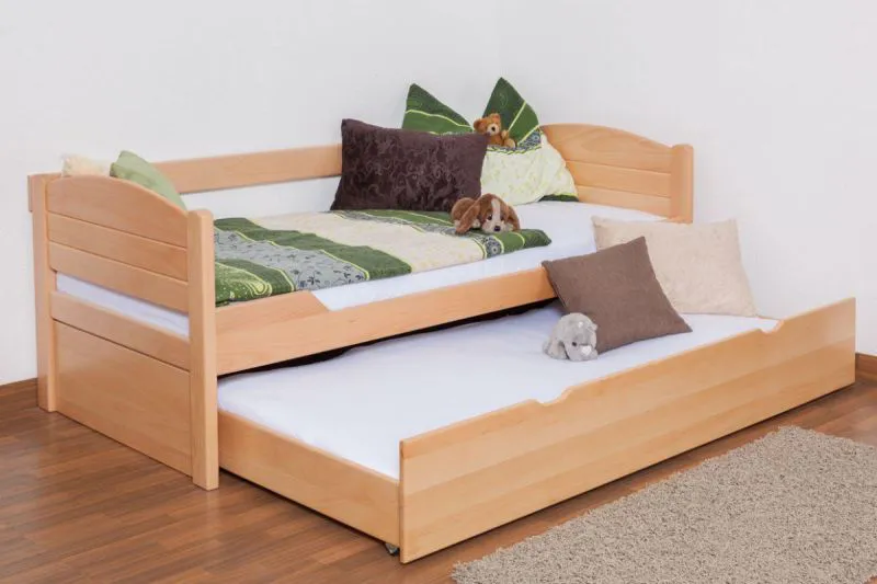 Bettgestell mit Schubladen Buche 90 x 200 cm Natur Abbildung