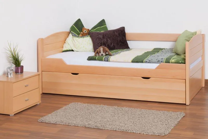 Schubladenbett Buche 90 x 200 cm Natur Abbildung