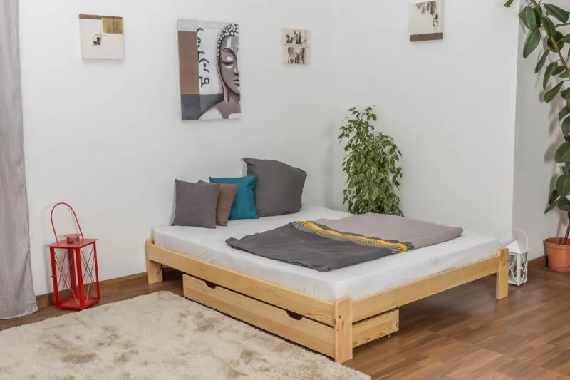 Kiefer Massivholz Bettgestell 160 x 200 cm Natur Abbildung