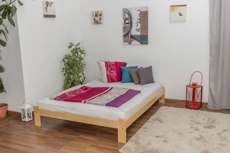 Bett Kiefer 160 x 200 cm Natur Abbildung